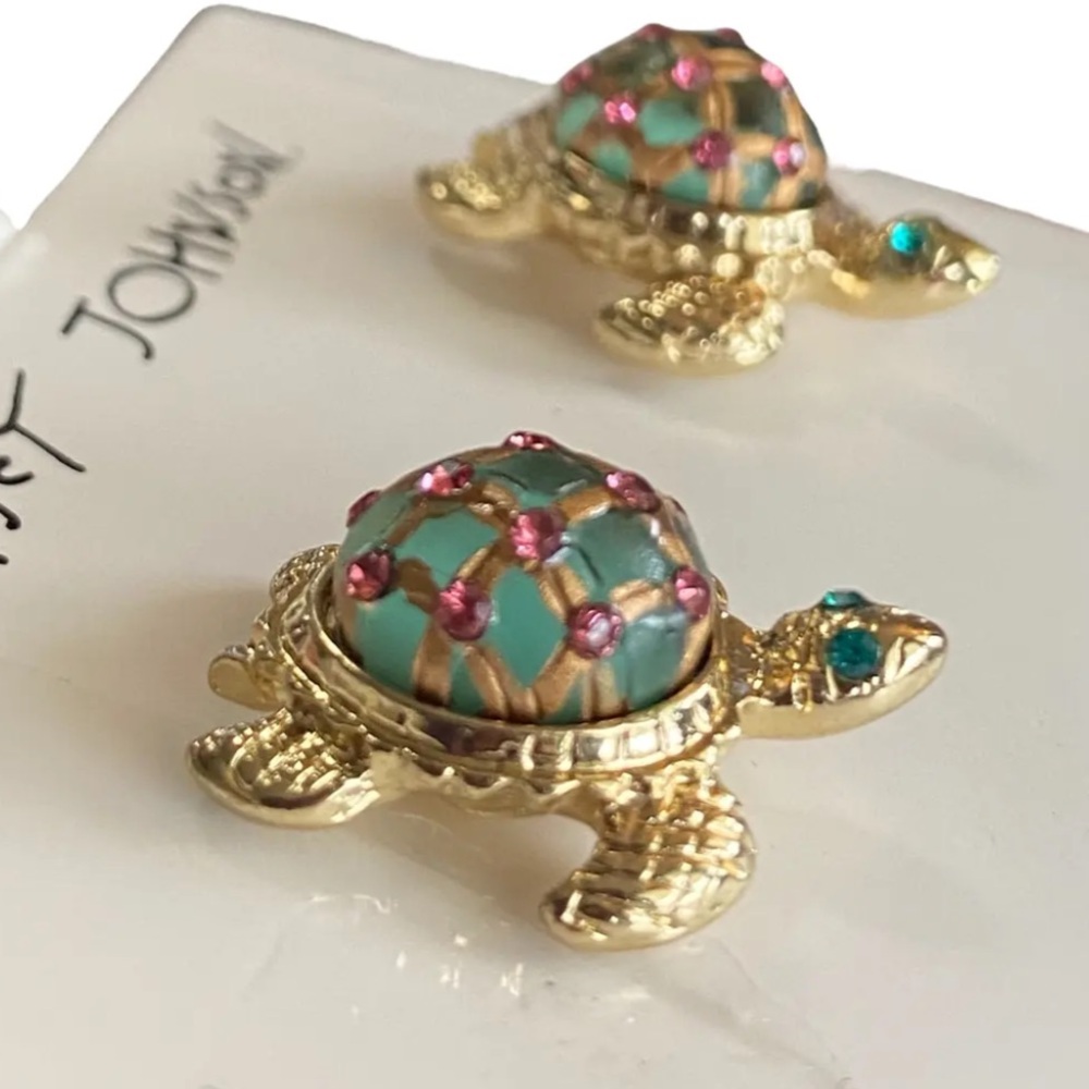 New Betsey Johnson Turtle Stud Earrings - Picture 2 of 16